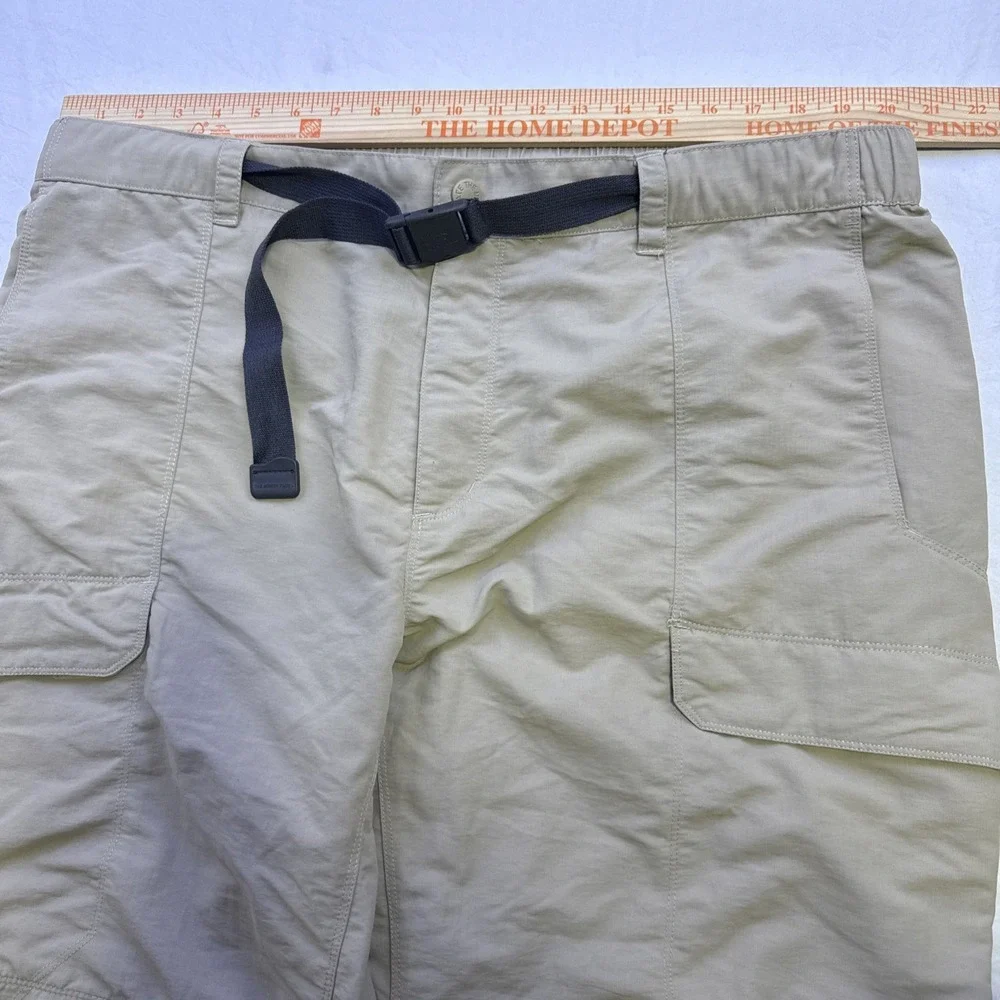North Face CONVERTIBLE PANTS Mens  XXL  BELTED Hiking Cargo  TAN Nylon